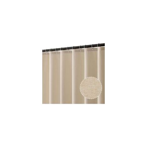 Cortina de ducha de lino texturizado de 150x180 cm, color beige claro: gruesa y resistente, estilo hotelero de lujo, impermeable, resistente al moho, lavable, con 8 anillas para colgar, apta para uso 