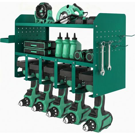 Organisateur mural vert pour outils électriques (1/5)