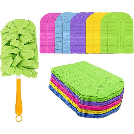 Recharges plumeau microfibre chenille pour plumeau électrostatique 360°, housses amovibles lavables multi-surfaces, lot de 10 pièces (1/5)