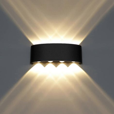 Applique murale LED moderne, éclairage haut et bas, étanche, en aluminium, pour intérieur et extérieur, idéale pour salle de bain, porche, chambre, couloir, salon, escalier. (1/5)