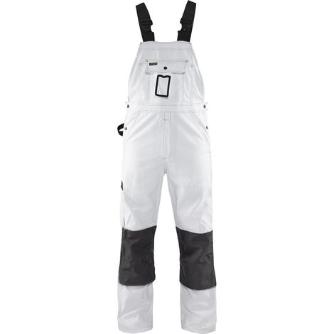 Arbeitslatzhose mit Trägern für Maler 2611 – Weiß/Dunkelgrau 48C