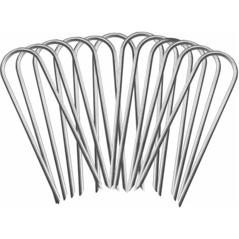 U-förmige Bodenanker, 20 Stück, strapazierfähiges Gartengewebe, verzinkte Bodenanker, zur Befestigung von Gartenpflanzen und Rasenflächen