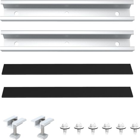 NuaSol PhotovoltaikTrapezblechdach Montageset Erweiterung Befestigung, Halterung U-Profil 20cm Solarpanel Halterung mit Mittelklemme & Schrauben für 30 &35 mm Solarmodule geeignet (1/5)