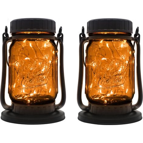 lampes solaires en bocaux Mason – Étanche et à suspendre – Éclairage féérique pour jardin, Halloween et mariage (1/4)