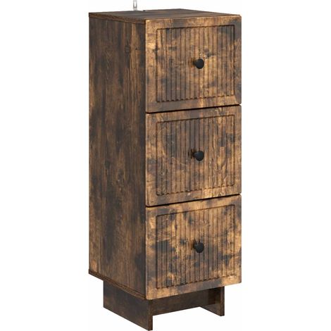 Mobile con Cassetti Rovere Fumo 33 x 34,5 x 90 cm vidaXL