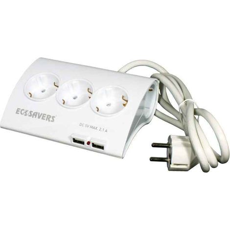 Multiprise EcoSavers Design 5 prises 2 ports USB (1/4)