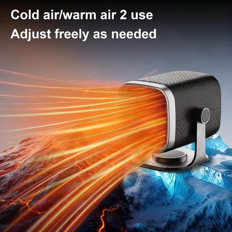 12-V-Autoheizung, -Entfroster, Steckdosen-Entfroster – Komfortzubehör für winterliche Fahrten – Zwei Temperaturstufen – Zigarettenanzünderstecker – Inklusive Klebefläche
