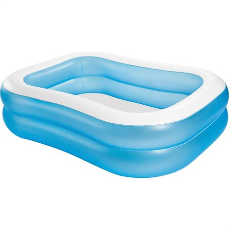 1 Piscinette 203x152x48cm Capacité 540l Bleu Blanc Jardin Terrasse Enfants (1/5)