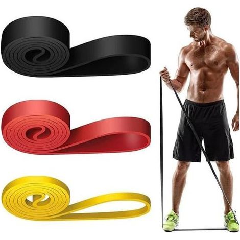 Lot de 3 Bande Elastique Musculation, 3 Niveaux de Résistance, Bandes de Résistance élastique pour Sport, Pilates, Yoga, Musculation (1/5)