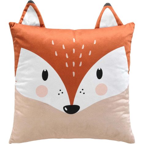 Coussin Déco Enfant en Velours "Roxy" 40x40cm Orange