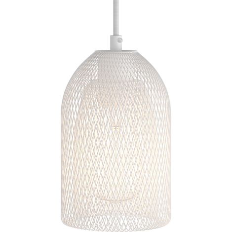 creative cables - Lampada a sospensione Made in Italy completa di cavo tessile, paralume Ghostbell e finiture in metallo