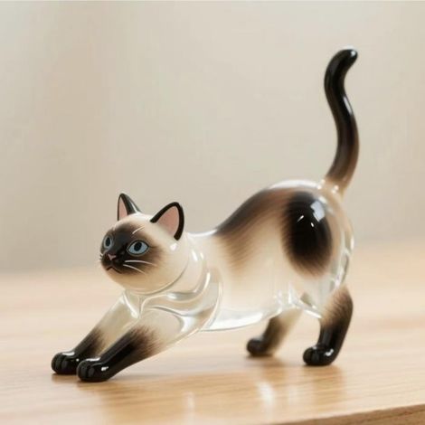 Boîte de rangement transparente en forme de chat pour poils d'animaux K A1 (1/5)