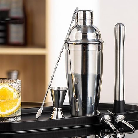 Kit Complet pour Cocktails,Set Shaker à Cocktail 750 ML,Shaker Professionnel,Accessoires Bar et Outils de mixologie,Ensemble idéal pour Barman et Amateurs de Cocktails à la Maison,Acier Inoxydable (1/4)