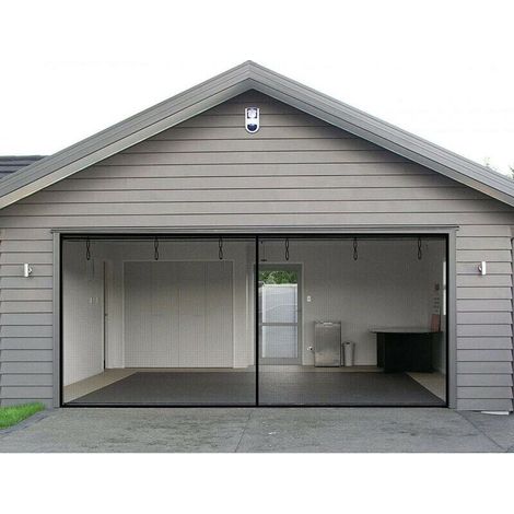 Garage Door Screen - Magnetic Closure 16 x 7 ft. Self-Sealing Weighted Bottom Screen,BISBISOUS