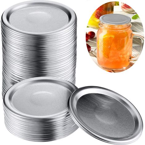 Couvercle Mason - Ouverture Large - Joint Silicone Étanche - Pour Bocaux Canning - Lot de 6 (1/5)
