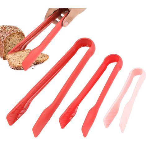 Lot de 3 Pinces de Cuisine Pince BBQ, Pinces à Nourriture Buffet Tongs Pinces à Grille-pain Silicone Résistante à la Chaleur Pince Buffet Anti-adhé Outils de Cuisson de Cuisine(Rouge) (1/5)