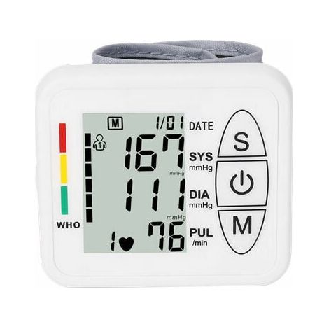 Professional Electronic Upper Arm Blood Pressure Monitor, Smart Accurate Cuff Blood Pressure Monitor, Automatic Detection of Hypertension, Arrhythmia, Pulse, Adjustable Cuff (White)
