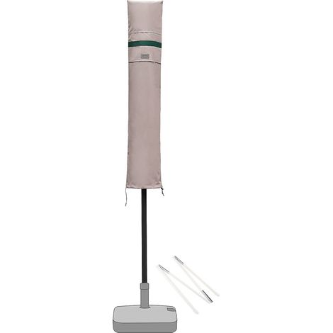 Sekey Sonnenschirm Schutzhülle mit Stab, Abdeckhauben für Ø 200 cm / 200 x 150 cm / 200 x 125 cm Balkonschirm, Khaki (1/5)