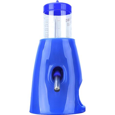 2-en-1 étanche Hamster House Pet Bouteille d'eau Abreuvoir Potable Petit Animal cachette Distributeur de Nourriture pour Oiseaux/hérisson/Hamster/Petits Animaux(Bleu) (1/5)