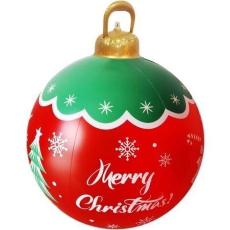 Boule De Noël - Gonflable Extérieure 60 Cm Avec Lumière - Décoration Jardin Porche Extérieur - 1 Pièce (1/5)