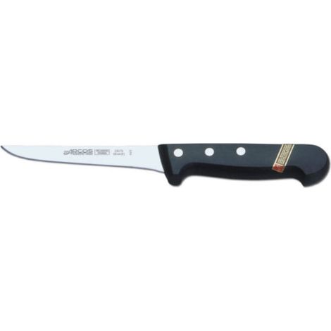 Couteau à désosser universel en acier au nitrum Arcos 282504 avec polyoxyméthylène Mango et lame de 13 cm dans un étui.