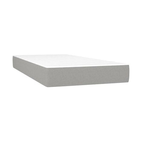 Sommier style Snowco, matelas gris clair, 90 × 200 cm, tissu, tissu doux et respirant, idéal chambre à coucher, style moderne, montage simple (1/5)