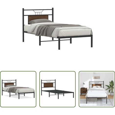 Sommier à lattes - Cadre de lit sans matelas chêne marron 80x200cm bois ingénierie (1/5)