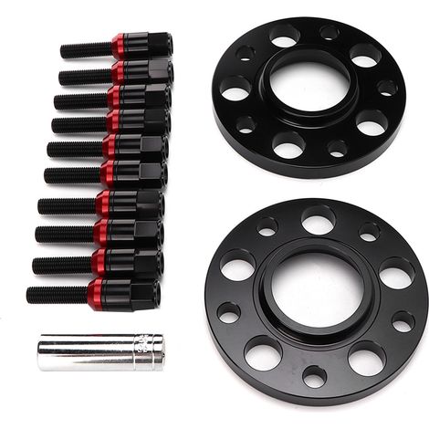 Kit d'entretoises de roue à centrage par moyeu, bride de 15 mm (0,6 po) avec boulons, remplacement pour BMW Série 1, 3, 5, 6, 7, 8, Z3, Z8, M3, M5, noir (1/5)