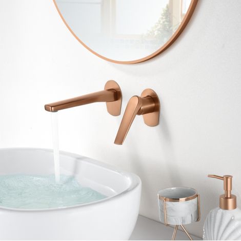 Imex - Grifo Monomando Lavabo Empotrado Oro Rosa Serie Delos (1/5)