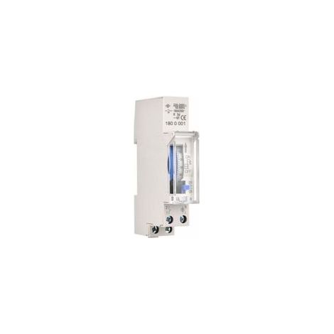 Minuterie mécanique 24H sur rail DIN – Batterie intégrée NI-MH 1,2V – Programmation 15-30 min – Tension AC220-240V – Capacité 16A (1/5)