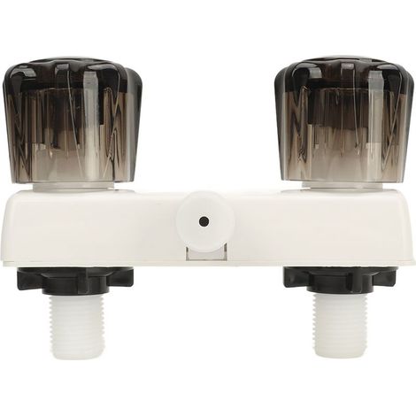 Inverseur de valve de douche pour camping-car, robinet de douche facile à installer avec 2 boutons pour bateau, wagon, base blanche (1/5)