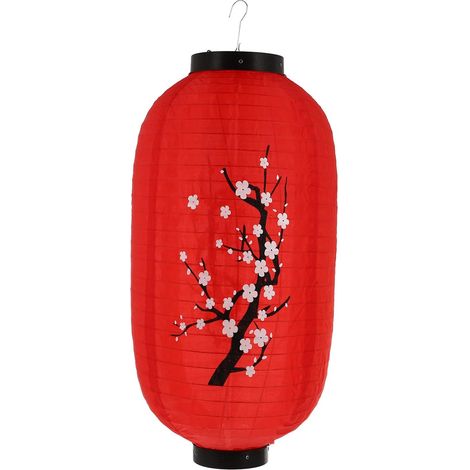 Lanterne Japonaise - 1 Unité - Motif Fleurs De Prunier - Étanche - Décoration Extérieure Restaurant Et Mariage - 48x25cm (1/5)