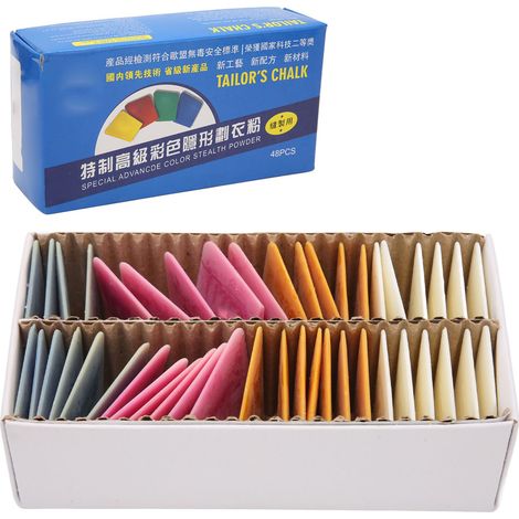 Craie de tailleur 48 pcs automatique effaçable invisible multicolore pour couture et quilting en cire professionnelle (1/4)