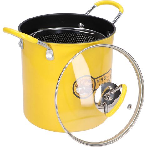 Friteuse miniature de 3 litres en acier inoxydable de style japonais avec filtre à huile et couvercle pour la cuisine domestique (1/5)