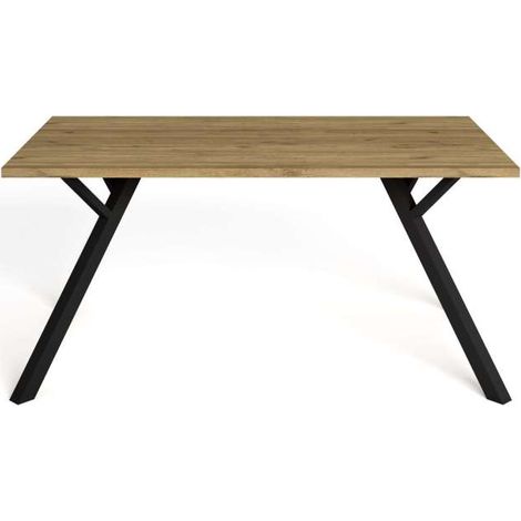 Mesa rectangular de comedor Paula acabado natural, 76cm(alto) 90cm(ancho) 160cm(largo) (1/3)
