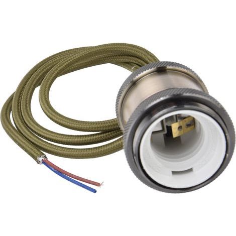 Douille de lampe, suspension en corde tressée exquise Douille Vintage EU Plug 100‑240V avec cordon pour chambre à coucher Patine verte (1/5)