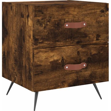 Mesita de noche madera ingeniería roble ahumado 40x35x47,5 cm vidaXL (1/5)