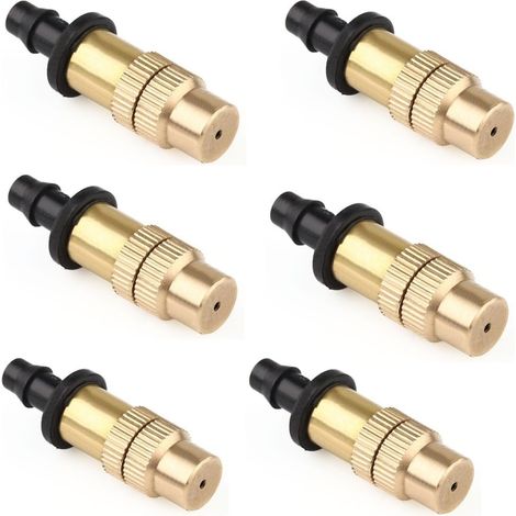 Lot de 6 têtes d'arrosage brumisateur réglables en laiton pour jardin (1/5)