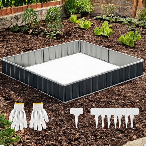 Porte-plantes coloris gris foncé en acier 258 x 90 x 30 cm (1/5)