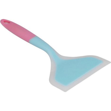 Spatule large en silicone Spatule de Cuisson Transparente en Silicone Bicolore à Large piscine pelle Tête de pelle bleue (1/5)