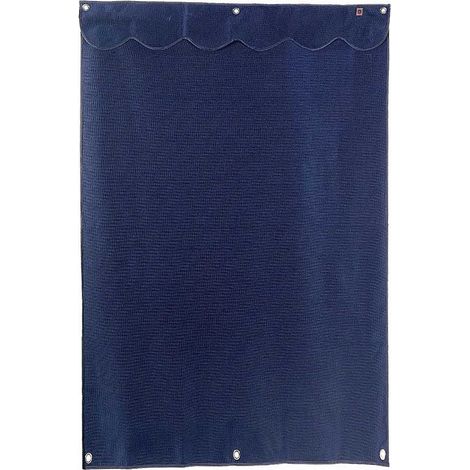 Tenda da box intera da parete in nylon lavabile con cinturini in tessuto a strappo: cm 114 x 175(h), Blu 09