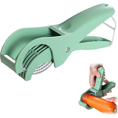 Coupe-légumes en acier inoxydable (1 pièce), éplucheur à salade, 17 x 3,8 cm, vert multicolore