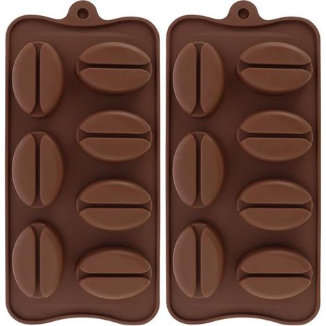 2 teilige Silikon Backformen Silikon Schokoladenformen Bonbonformen Silikon Schokoladenformen in Kaffeebohnenform Kaffeebohnenformen für die Hers (1/5)