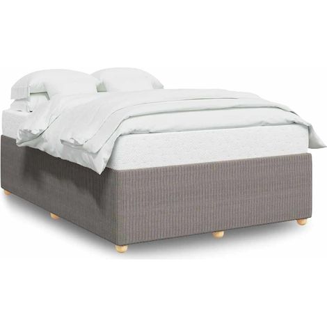 Maison Exclusive - Cadre de lit sans matelas taupe 160x200 cm tissu (1/5)