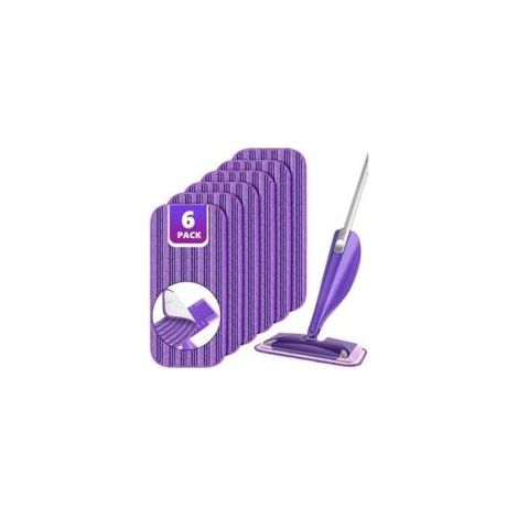 Lingettes réutilisables compatibles Swiffer Wet Jet, lingettes de nettoyage pour recharges Wet Jet de 30 cm, lot de 6 - Crezuo (1/4)