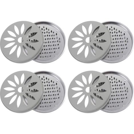 Lot de 4 supports métalliques pour rouleaux anti-moustiques avec couvercle, couleur aléatoire