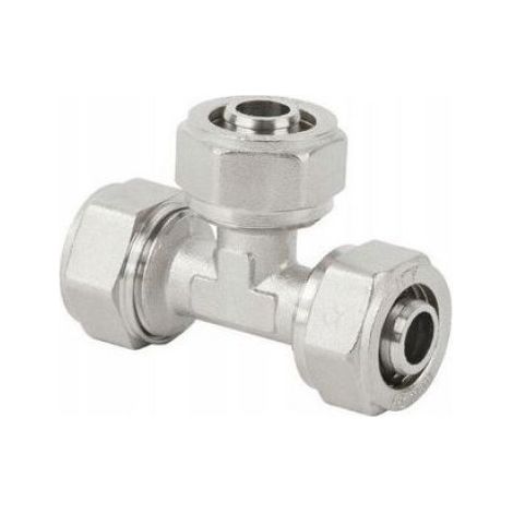 Té Pex - Raccord Té Visse 25 x 20 x 25 mm - Pour Installation Plomberie Pex - 1 Pièce (1/2)