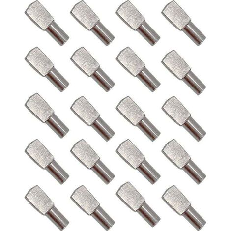 20Pcs Taquet Etagere, Support d'Étagère Étagère Broches Cheville Etagere Supports de Plaque en Métal Nickelé pour Armoire Bureau Accessoires - 5mm19mm (1/5)