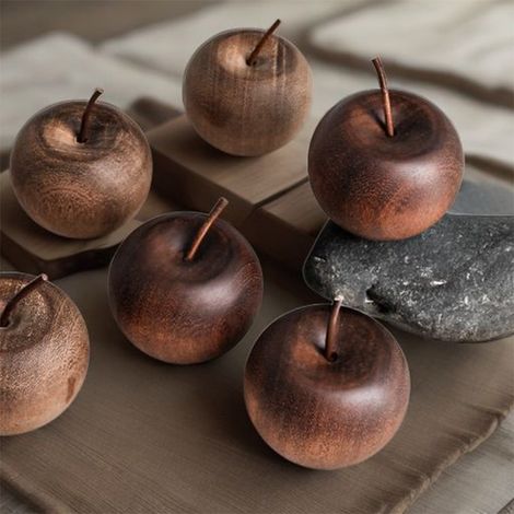 Diffuseur Parfum En Bois - Figurine Fruit Naturel Pour Diffusion D'Arômes Sans Électricité - Idéal Bureau Salle De Bain Yoga Hôtel Restaurant - 2 Pièces (1/5)