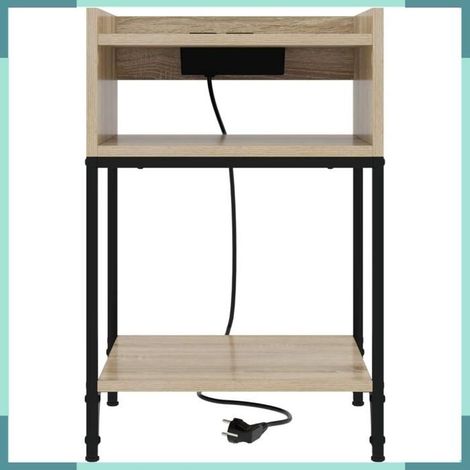 859472 Cabinet de chevet avec étagère Chêne Sonoma 40 x 40 x 61 cm (1/5)